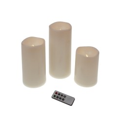 OUTDOOR LED CANDLE WITH REMOTE CNTRL SET OF 3 15 20 25 - CANDLE HOLDERS, CANDLES